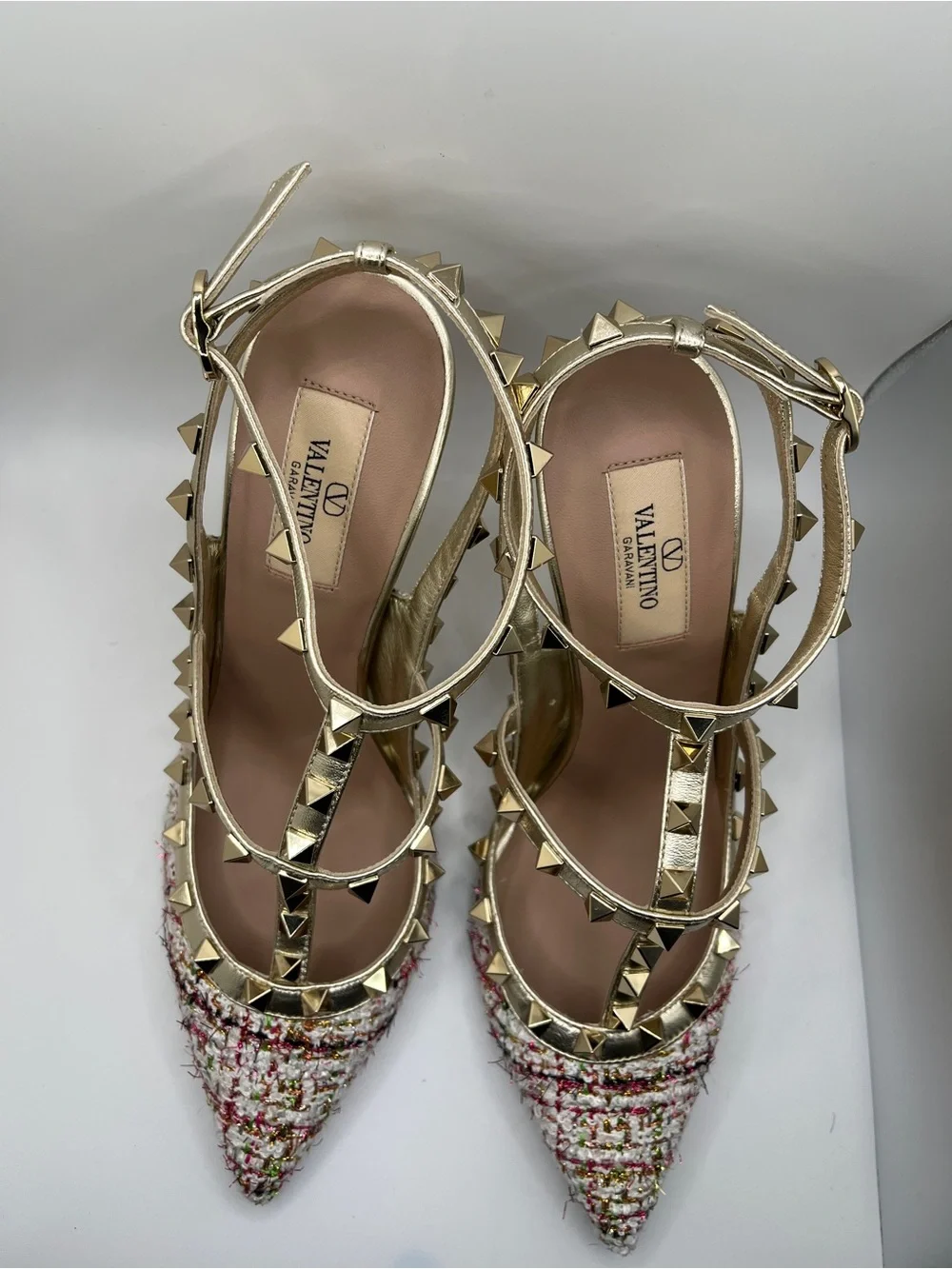 Valentino Garavani gold leather